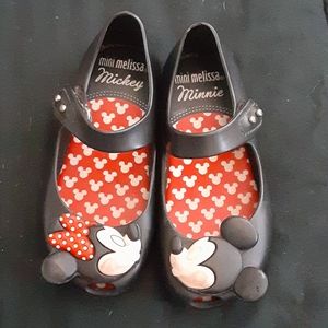 Mini Melissa Minnie & Mickey Shoes. Toddler size 8